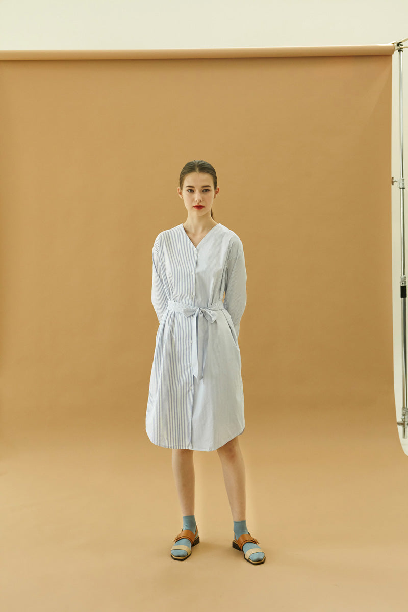 Color Stripe Dress - White