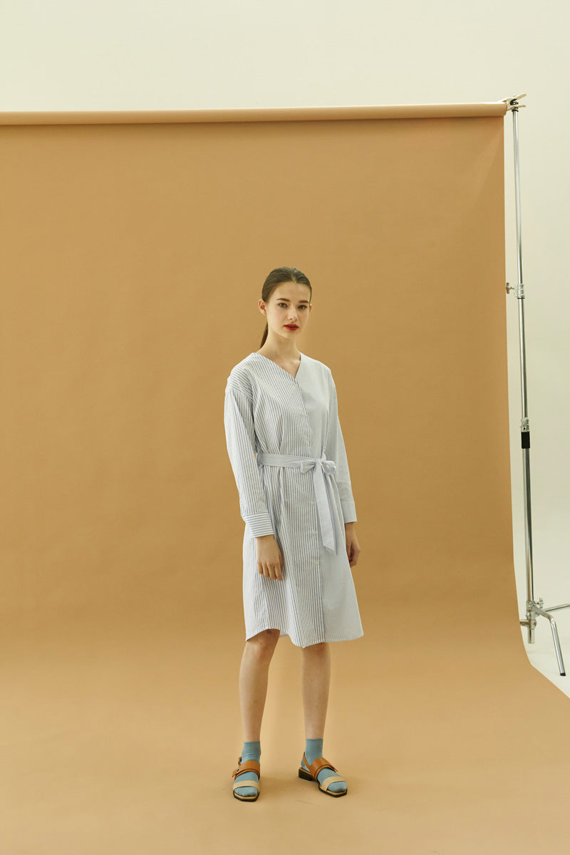 Color Stripe Dress - White