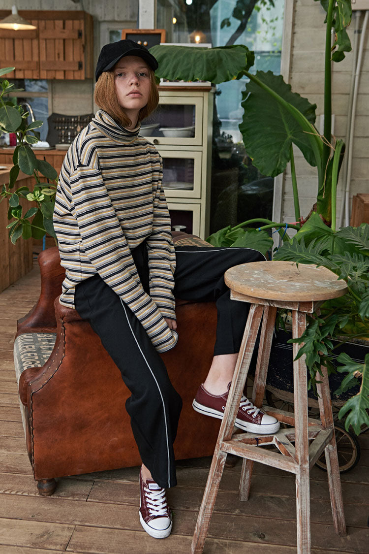 Line Wide Pants - Black