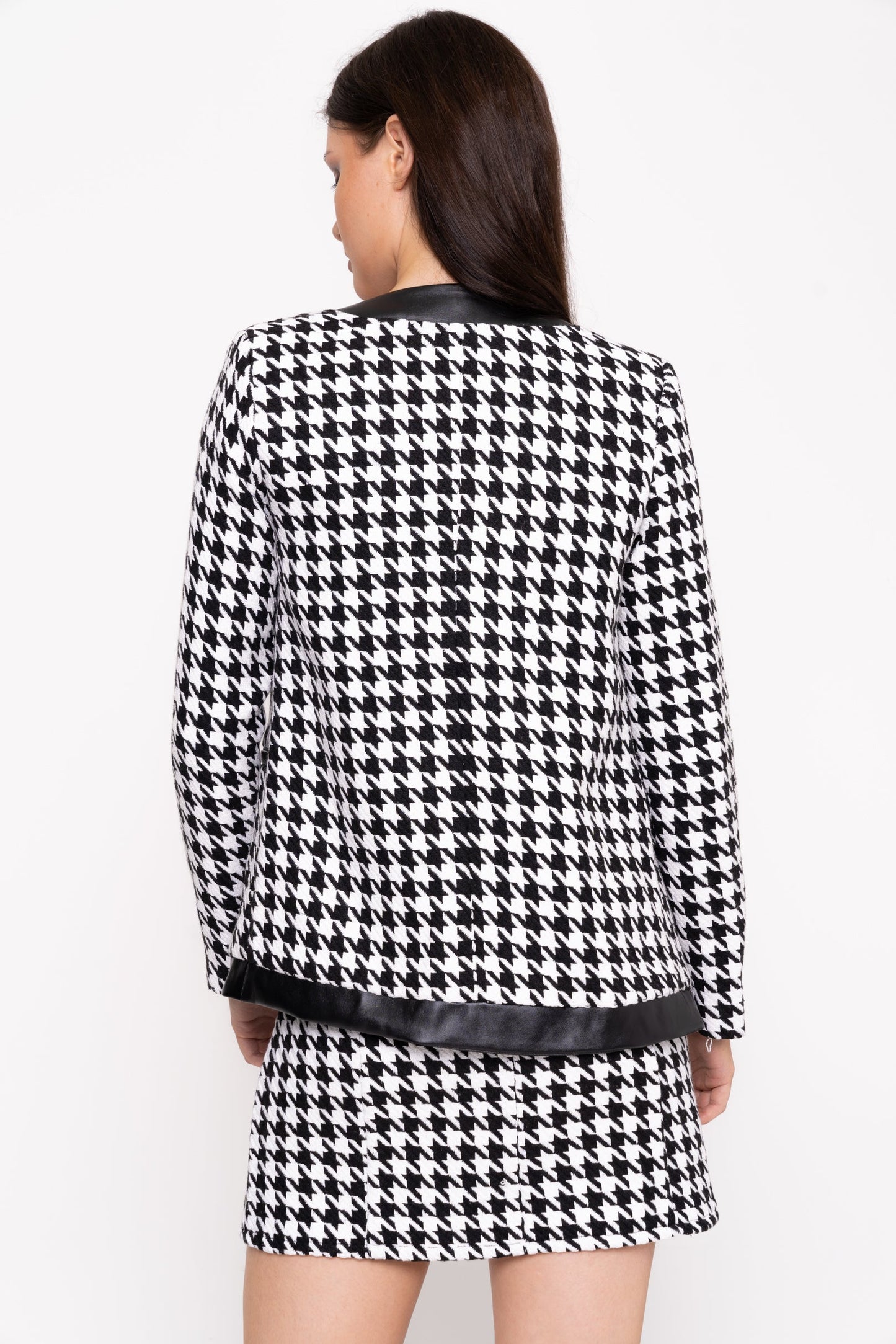 Houndstooth Jacket In Black And White