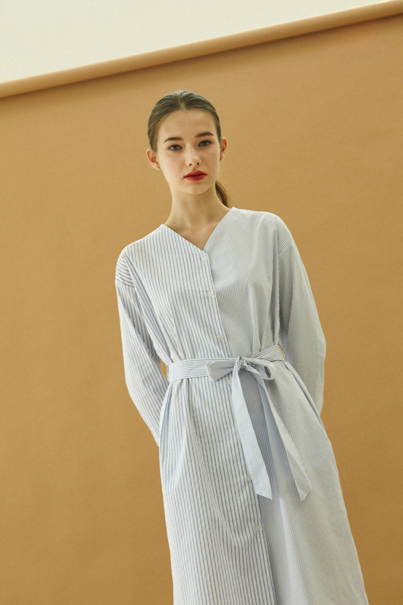 Color Stripe Dress - White