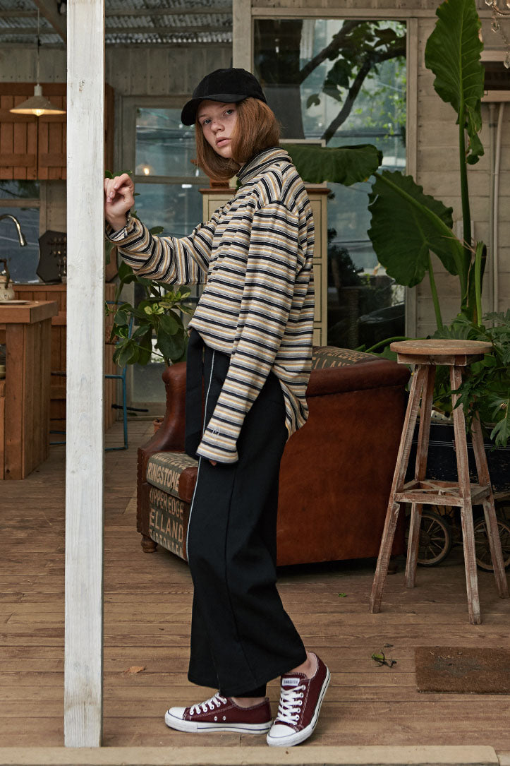 Line Wide Pants - Black