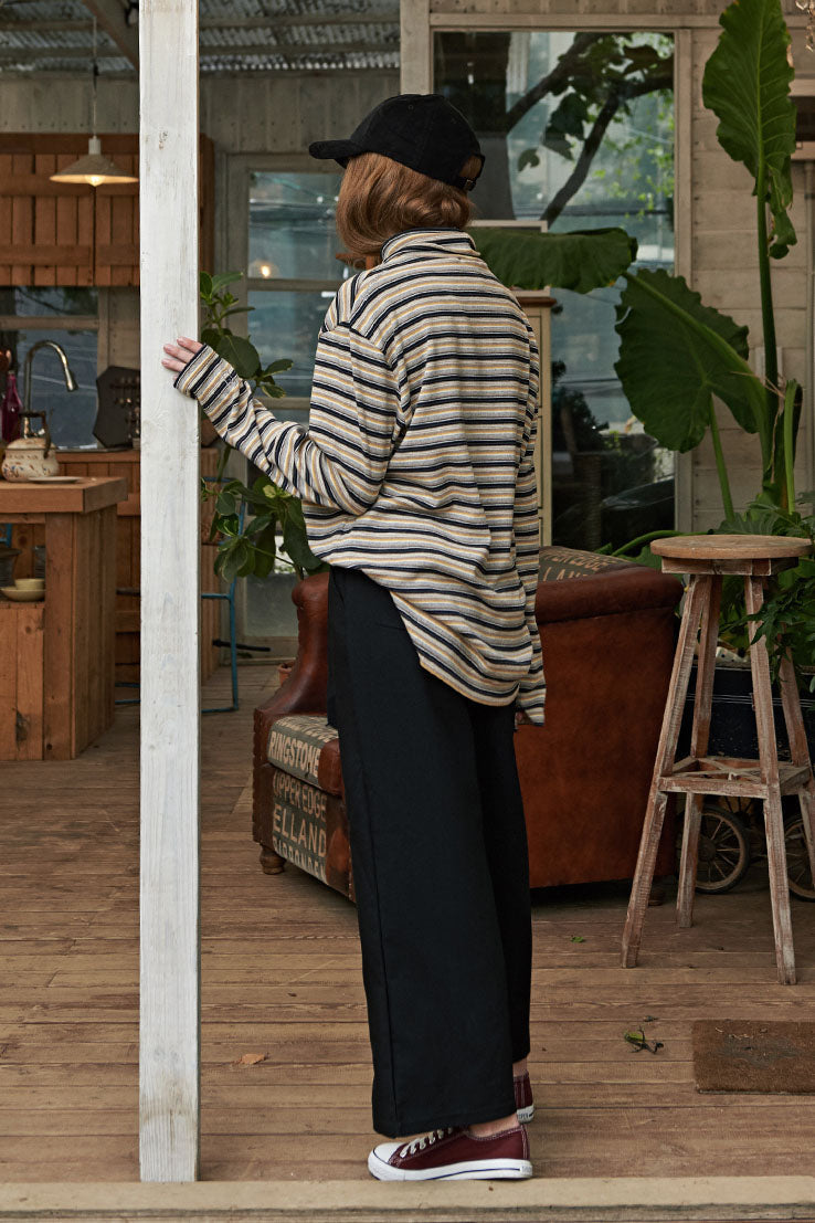 Line Wide Pants - Black