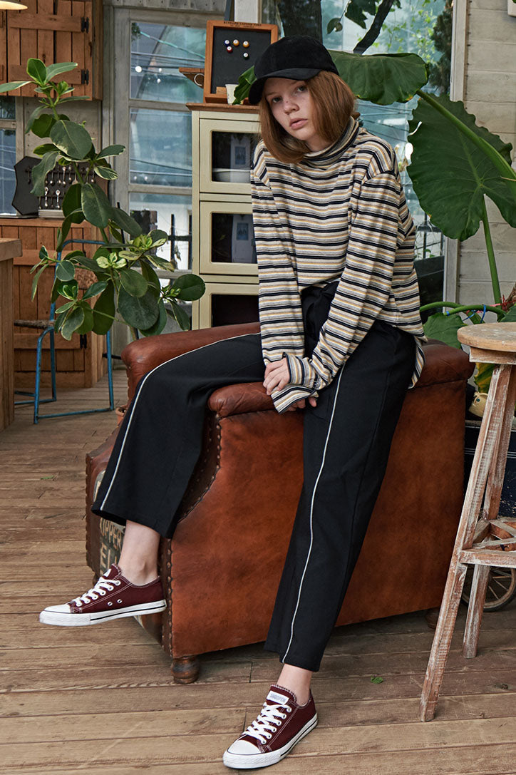 Line Wide Pants - Black