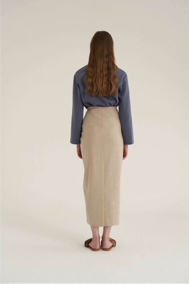 V-Neck Simple Top Dusty Blue