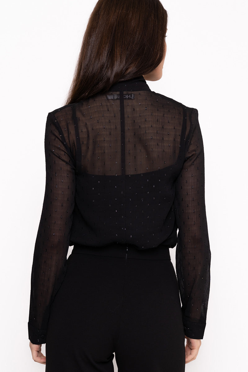 Black Blouse With Polka Dots