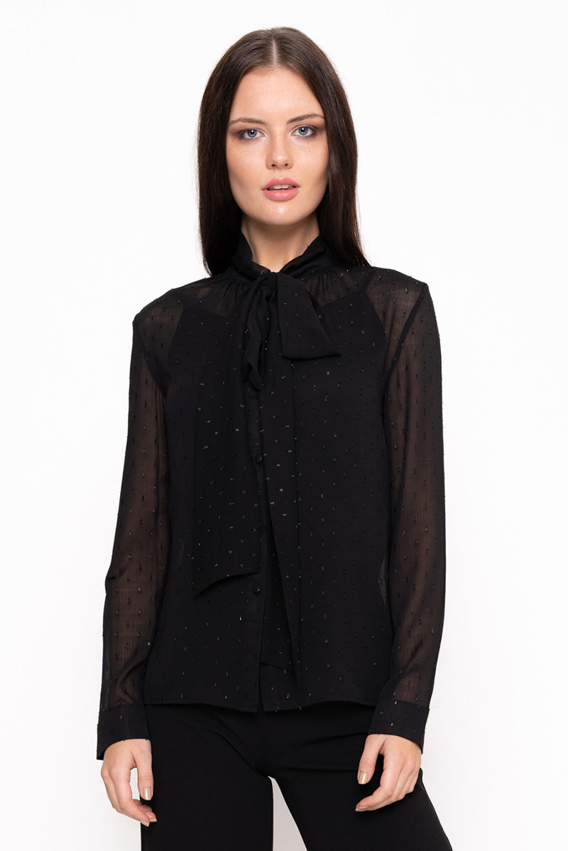 Black Blouse With Polka Dots