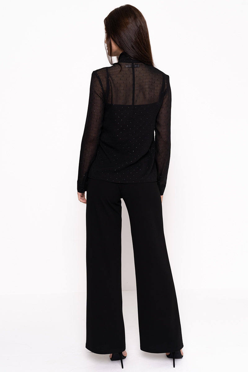 Black Blouse With Polka Dots