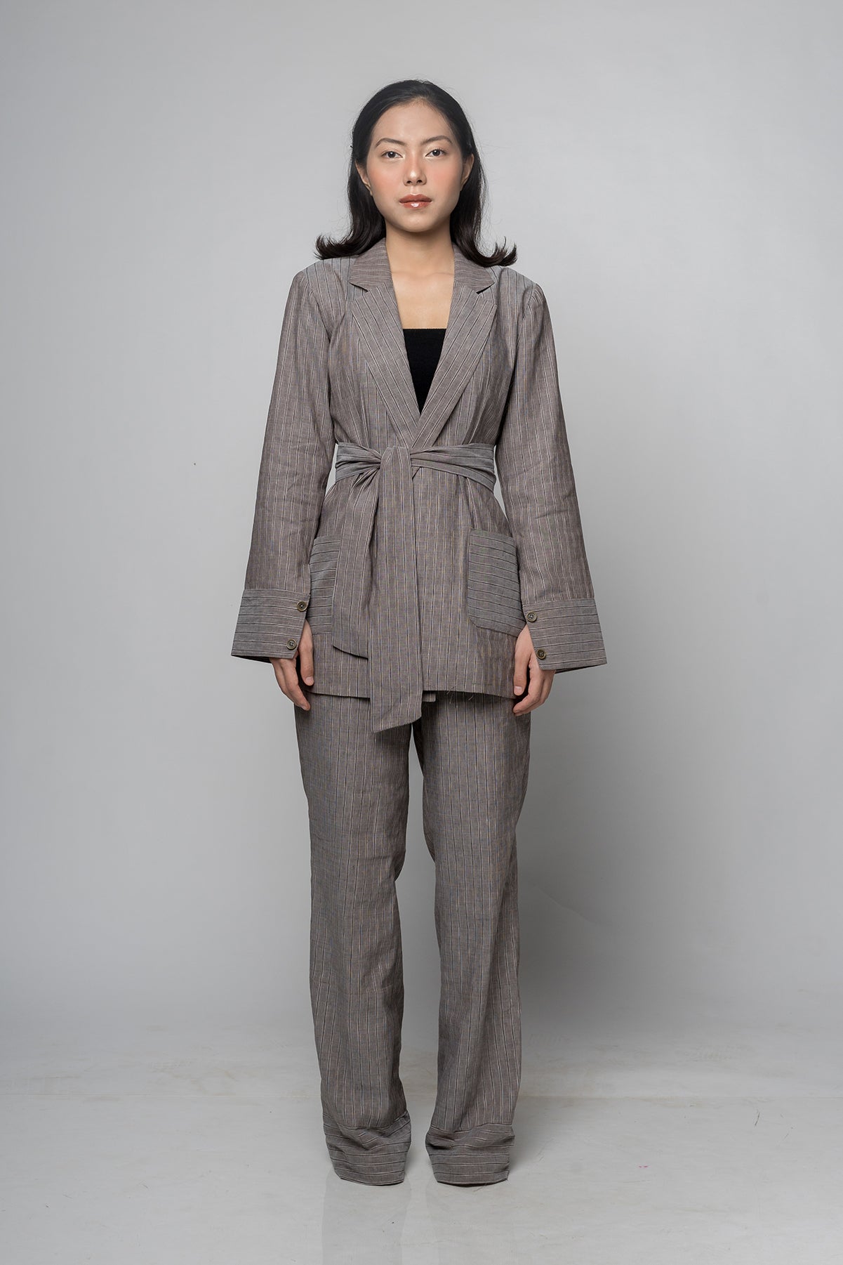 Calla Grey Stripe Pants