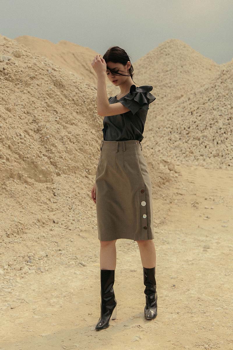 Side Button Skirt