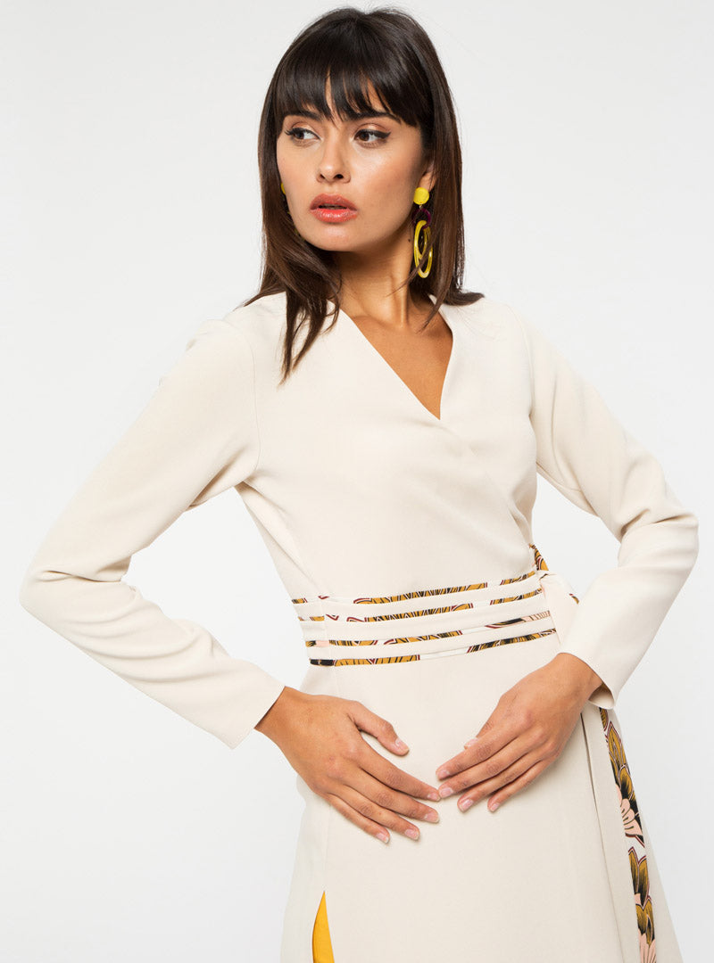 Wrap Tunic with Floral Tie