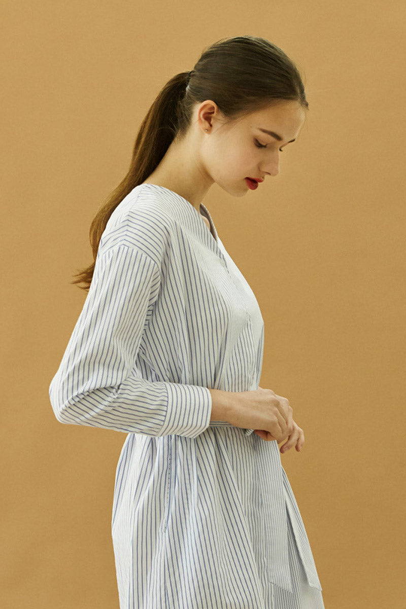 Color Stripe Dress - White