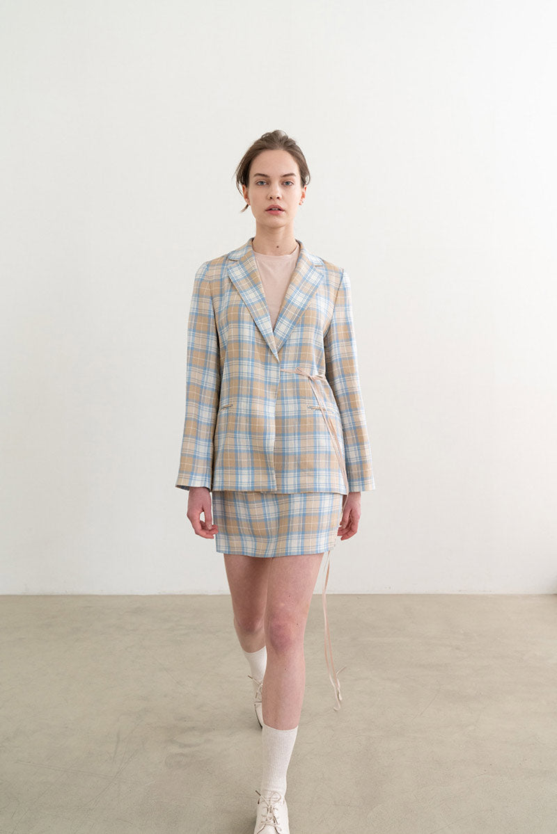 Mild Check String Jacket Beige