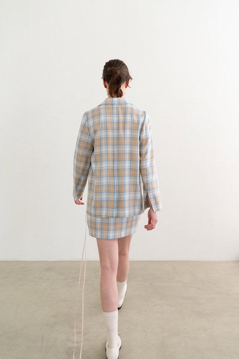 Mild Check String Jacket Beige