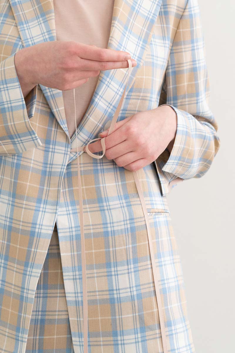 Mild Check String Jacket Beige