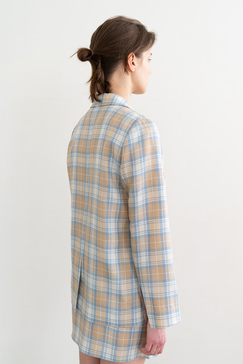 Mild Check String Jacket Beige