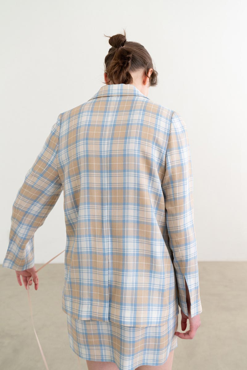 Mild Check String Jacket Beige