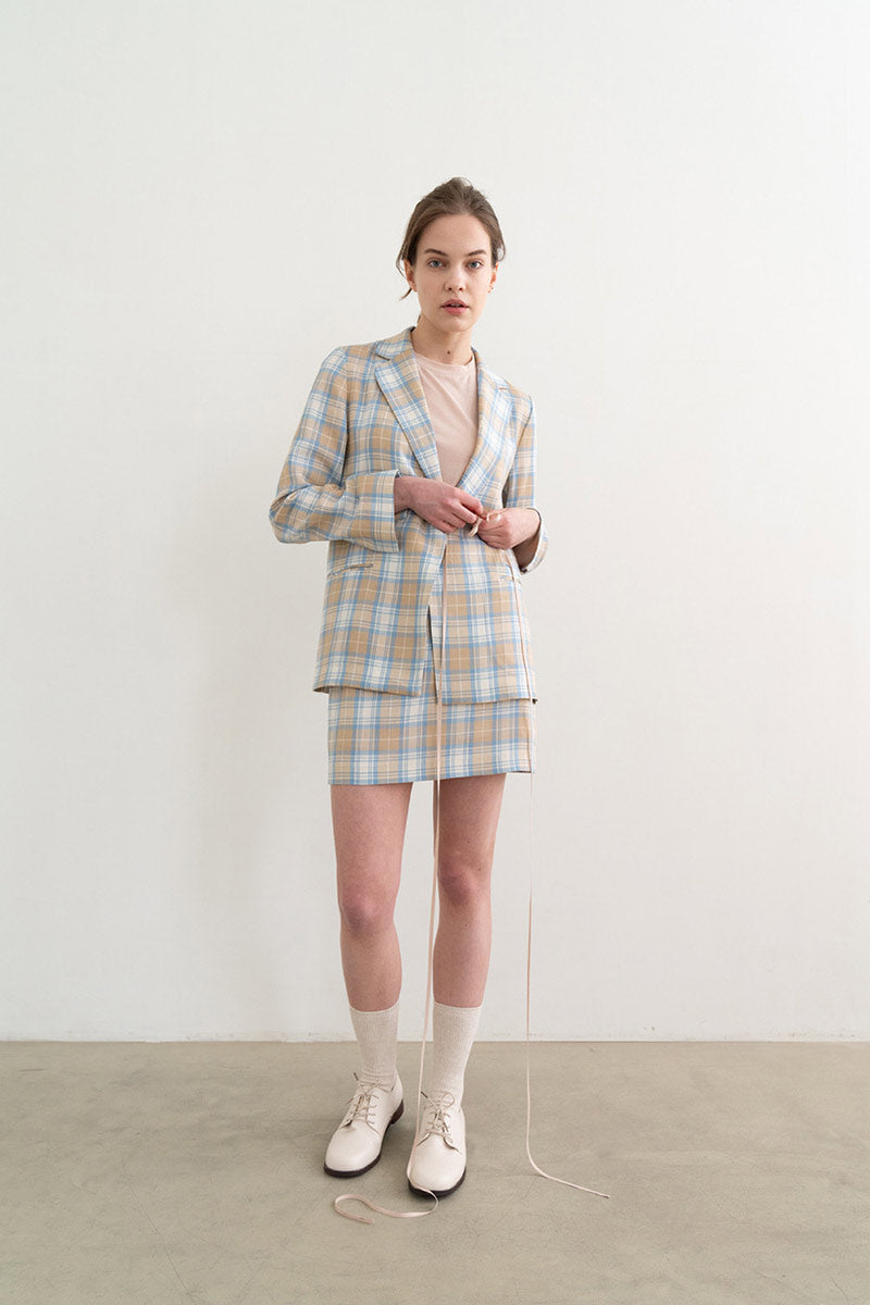 Mild Check String Jacket Beige
