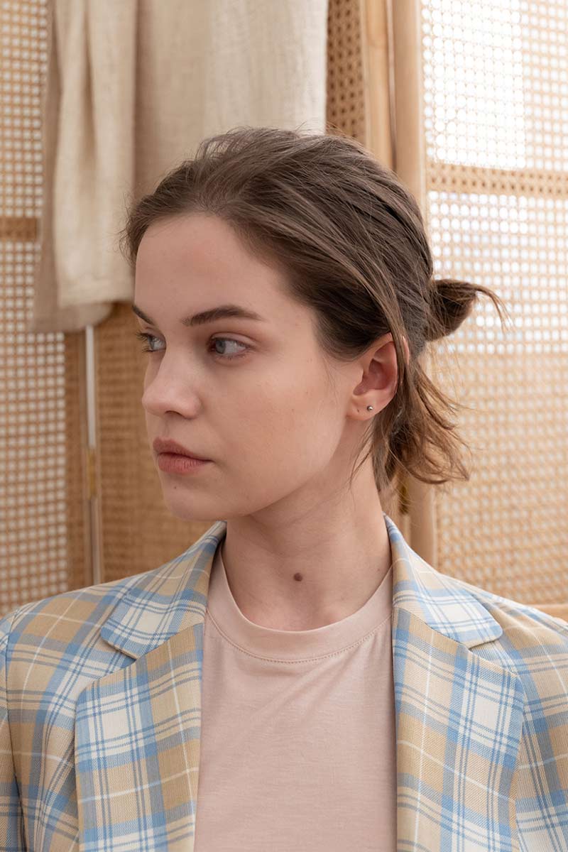 Mild Check String Jacket Beige