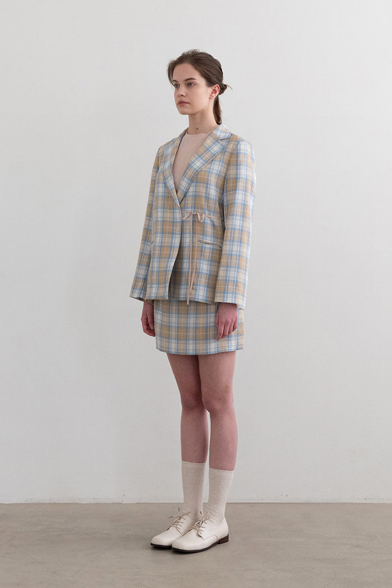 Mild Check String Jacket Beige