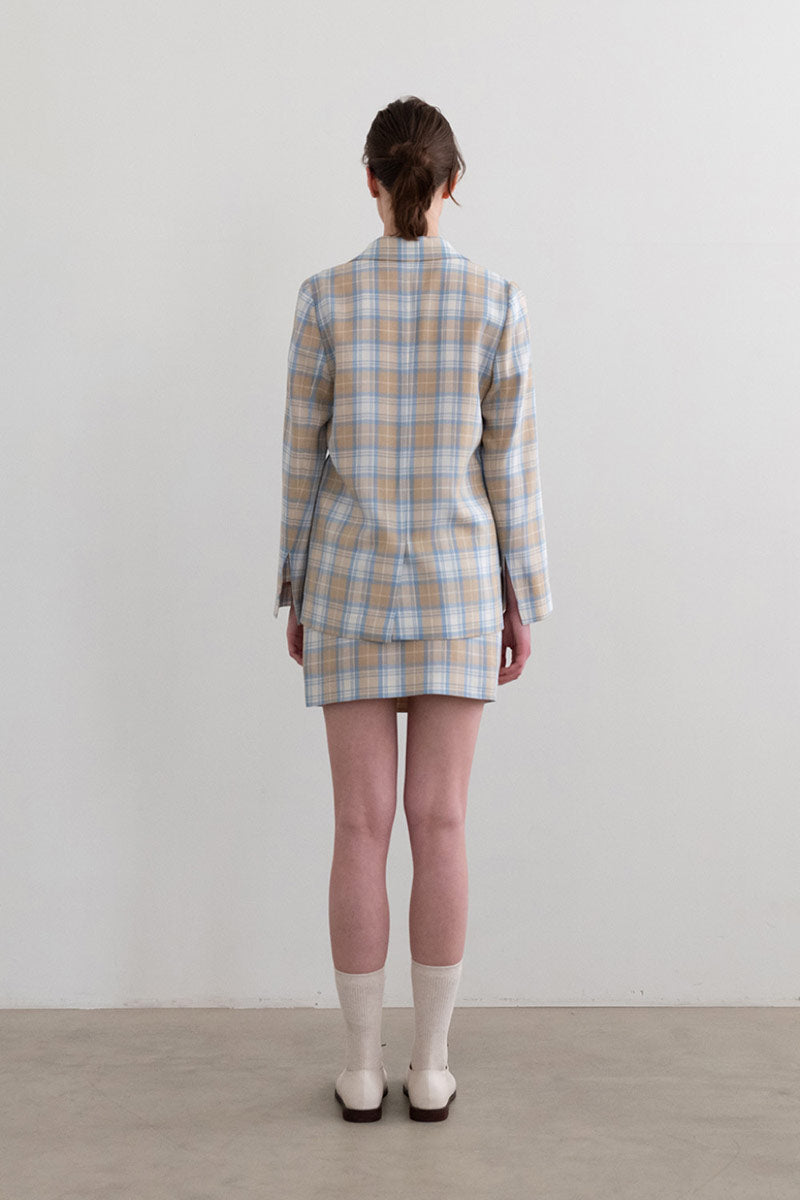 Mild Check String Jacket Beige