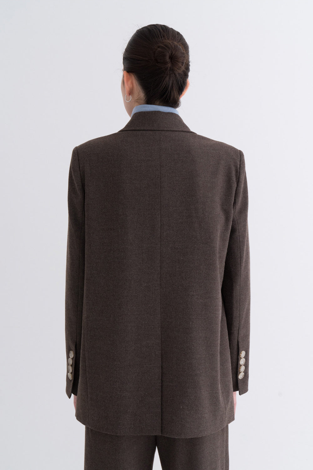 Natural Mannish Basic Wool Jacket Brown
