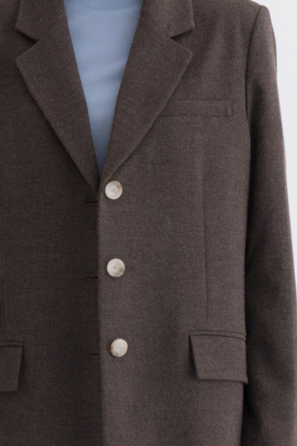 Natural Mannish Basic Wool Jacket Brown