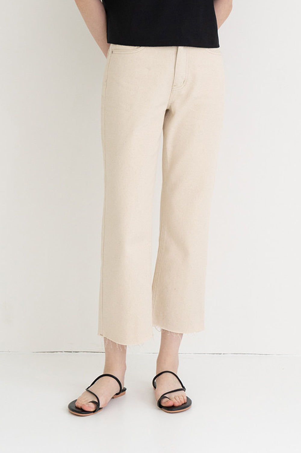 Straight Cream Jeans