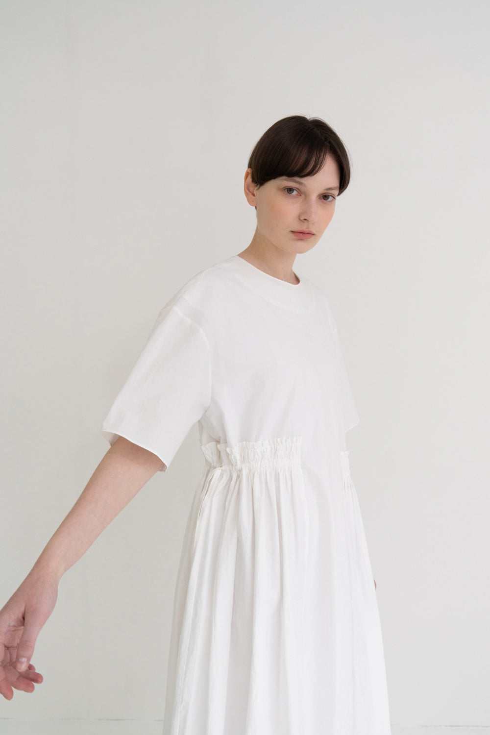 Side String Long Dress White