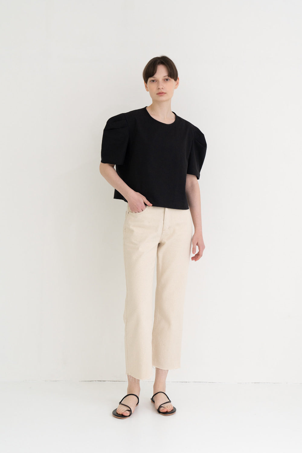 Straight Cream Jeans