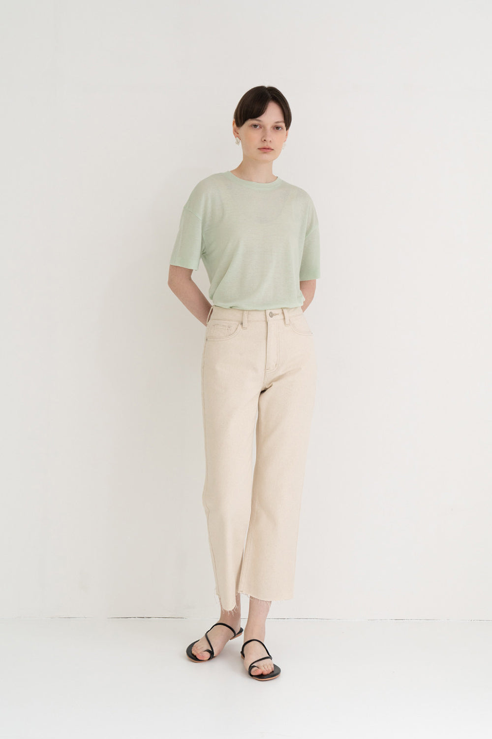 Straight Cream Jeans