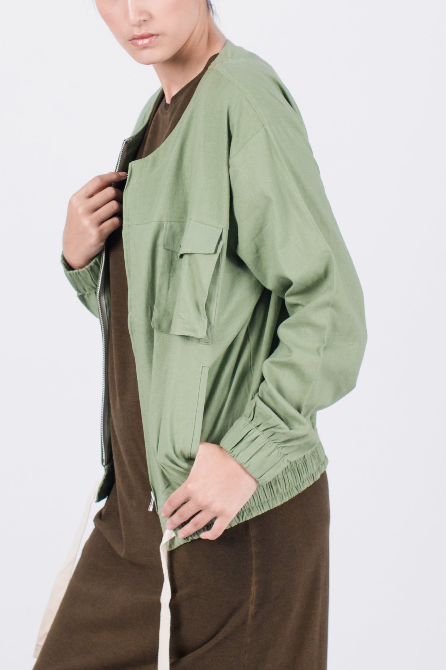 Imogen Linen Jacket In Green