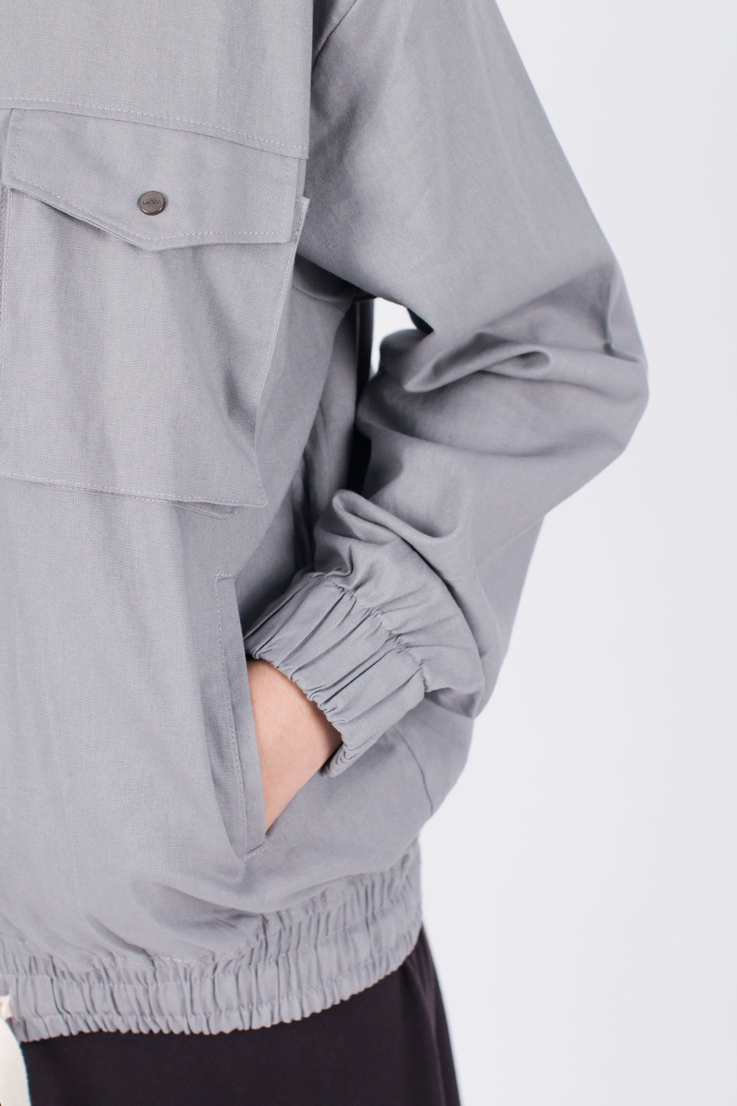 Imogen Linen Jacket In Grey