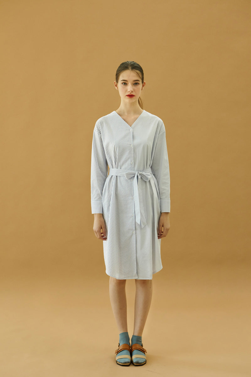 Color Stripe Dress - White