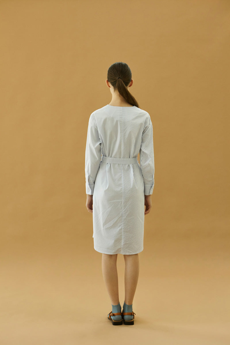 Color Stripe Dress - White