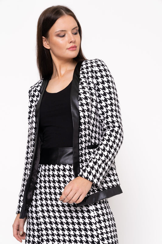 Houndstooth Jacket In Black And White