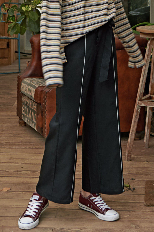 Line Wide Pants - Black