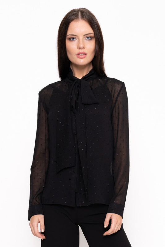 Black Blouse With Polka Dots