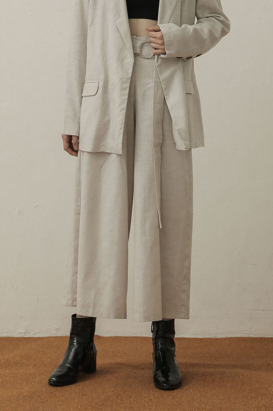 Belted Pants In Beige