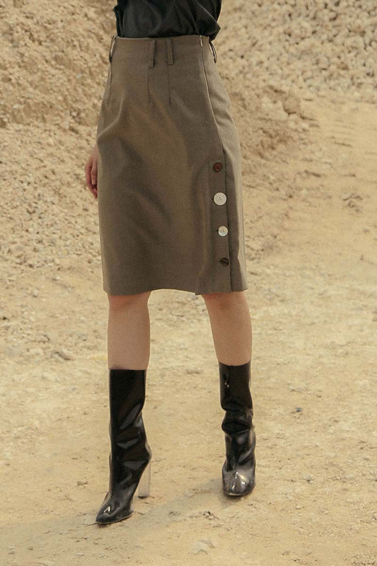 Side Button Skirt
