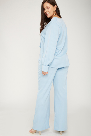 Plus Size Pinstripe Tailored Trousers