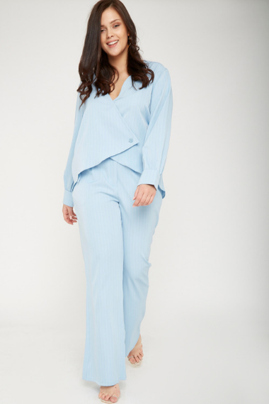 Plus Size Pinstripe Tailored Trousers