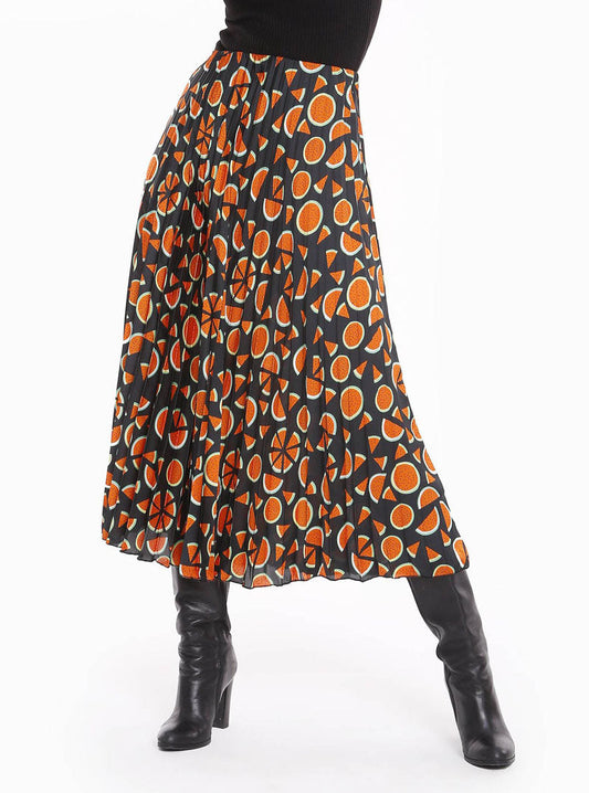 Pleated Maxi Skirt - Navy