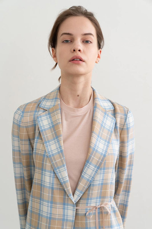 Mild Check String Jacket Beige