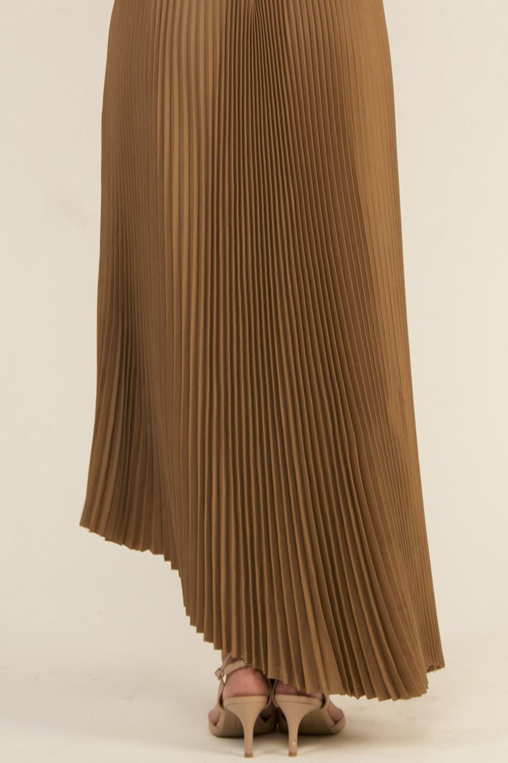 Sable Pleated Asymmetrical Skirt